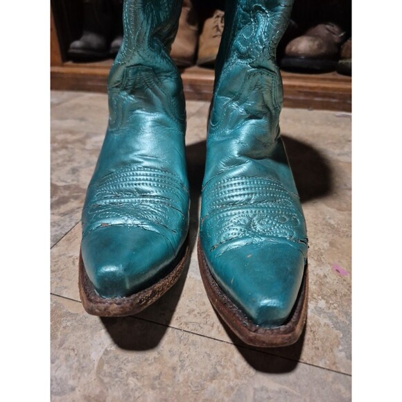 Circle G Corral Womens Boots Size 10M Snip Toe Western  Metallic Turquoise L5305 - Picture 4 of 12